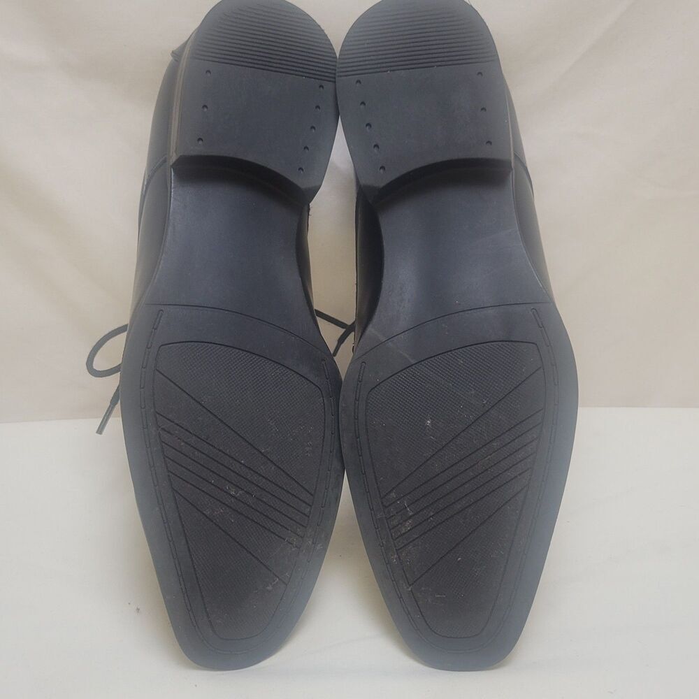 Alfani 8‎ Dress Shoes Andrew Black Faux-Leather Plain Toe Lace Up Men - Picture 6 of 12